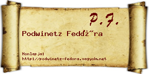 Podwinetz Fedóra névjegykártya